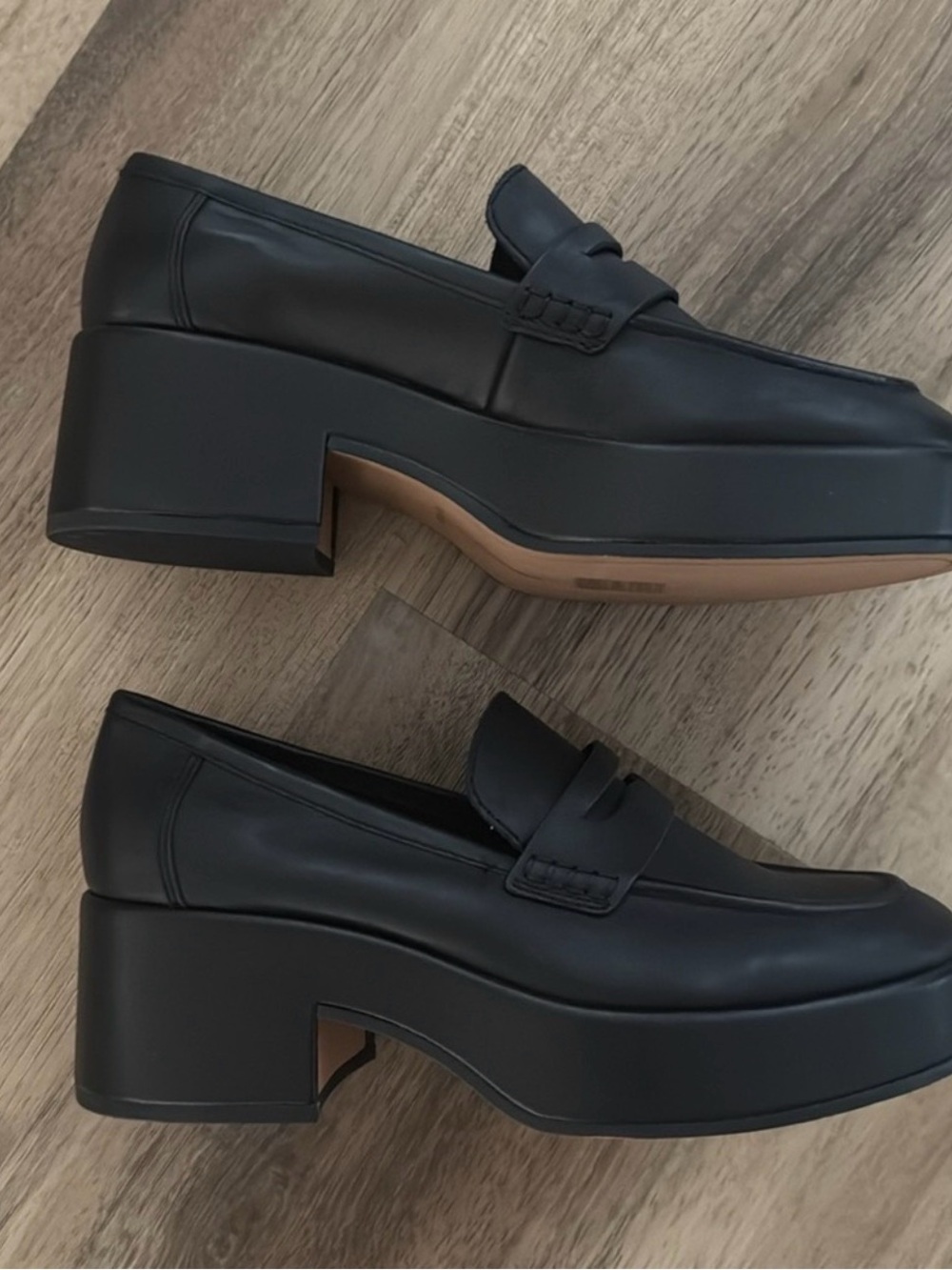 NIB DOLCE VITA Yanni Heeled Platform Loafer Slip On Black 8.5 - Picture 8 of 13